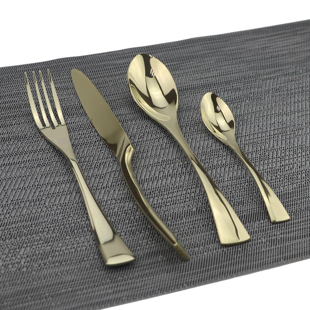 24ks Nádobí Kovové příbory z růžového zlata 304 Nerezová ocel Příbory Nůž Vidlička Lžíce Sada nádobí Sada doplňků pro hotelovou restauraci