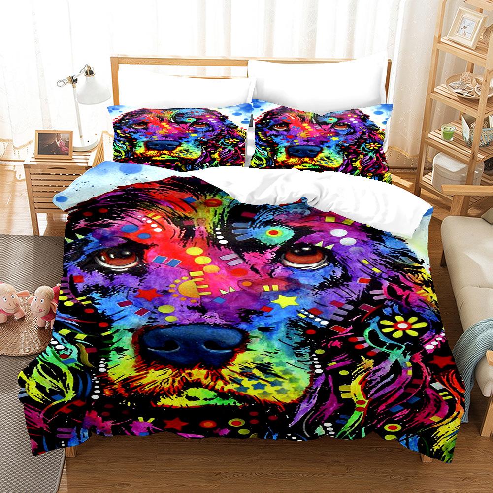Abstract Art Pattern Colourful Graffiti Duvet Cover Set Polyester Comforter Cover King Queen Size for Kid Boy Girl Bedding Set