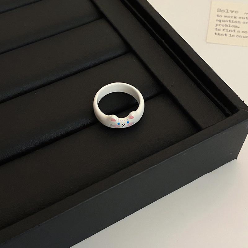 Fashionable Creative Cute Cat Drop Glaze Women'S Ring Valentine'S Day Year Gift