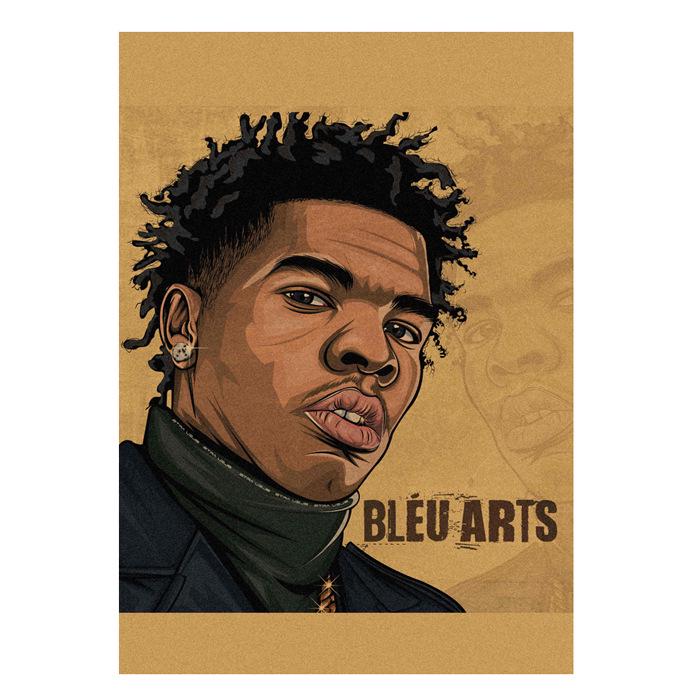 DaBaby Rap Hip Hop Kraft Paper Poster for Cafe or Bar Decor
