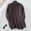 Vintage Solid Color V-Neck Knitwear Cardigan Loose Long Sleeve Sweater Top for Autumn Winter