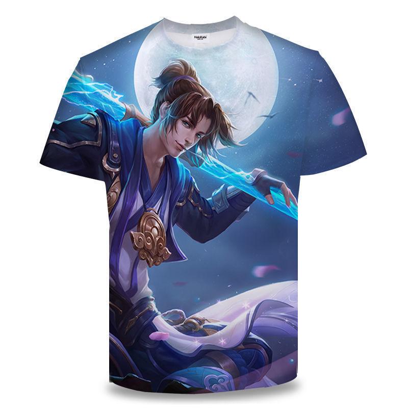 

King of Glory Game Clothes Мужская футболка с коротким рукавом Весенняя и летняя футболка для школьников, подростков, детей Модная футболка Верх XXXXL розы красного