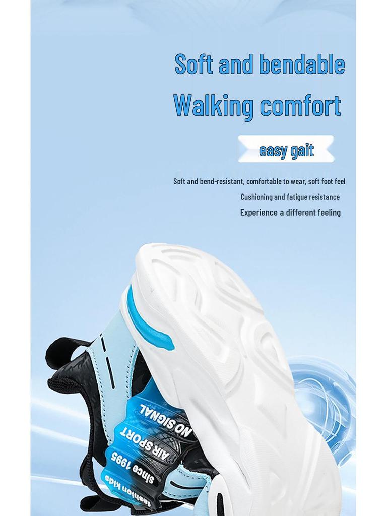 Boys' and Girls' 2025 New Style Waterproof Leather Running Sneakers with Rotating Button