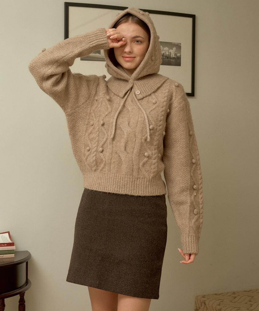 BIBYSEOB Basic Wool Mini Skirt Brown [T34]