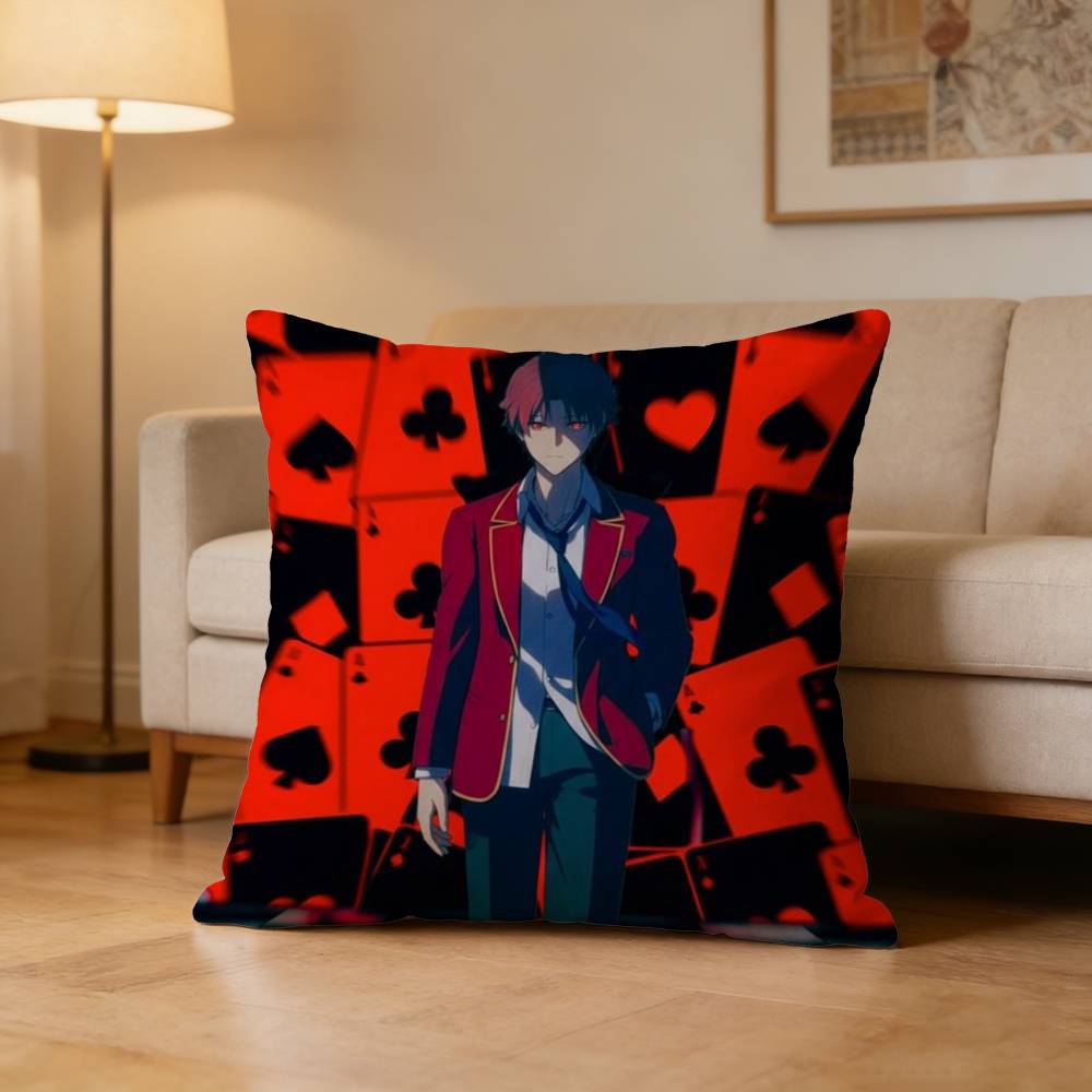 Ayanokoji C-Classroom Of The Elite Pillow Case Cushion Cover Throw Pillow Case For Car Sofa Peach skin 18*18(CM)-1Pcs