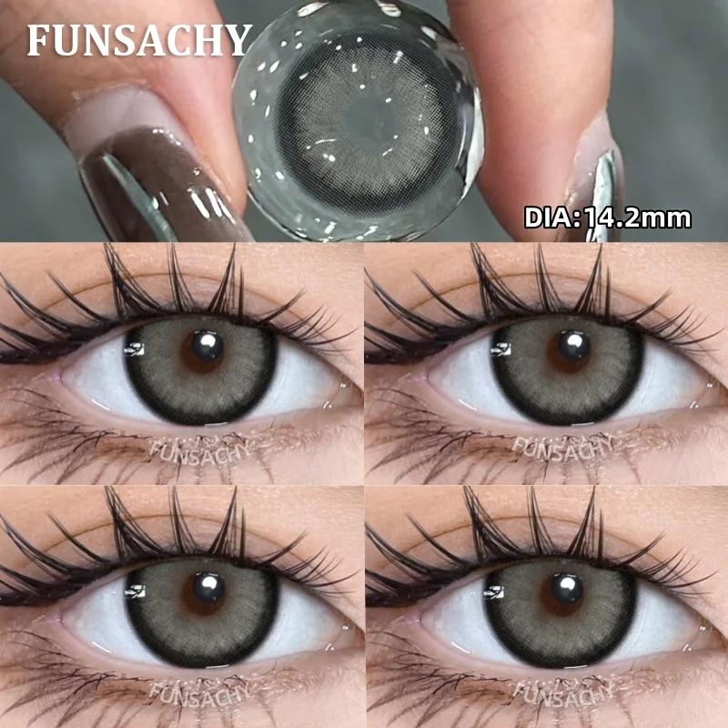 

FUNSACHY Contacts Lenses Fashion Green Lenses Soft Yearly Color Lenses For Eyes Healthy Students Blue Eyes Natural Gray Colorcon