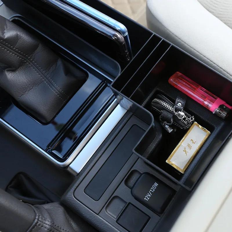 ABS Black Center Console Side Storage Box Multi-Function Mobile Phone Tray For Toyota Land Cruiser Prado FJ150 150 2010-2019