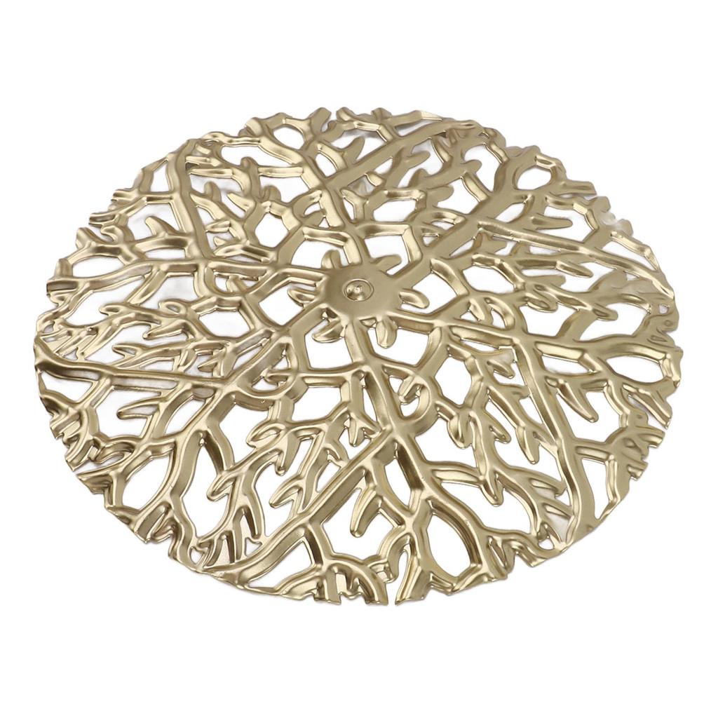 Gold Wall Art Set Iron Exquisite Tree Branch Round Shape Hollow Design Metal Wall Hanging