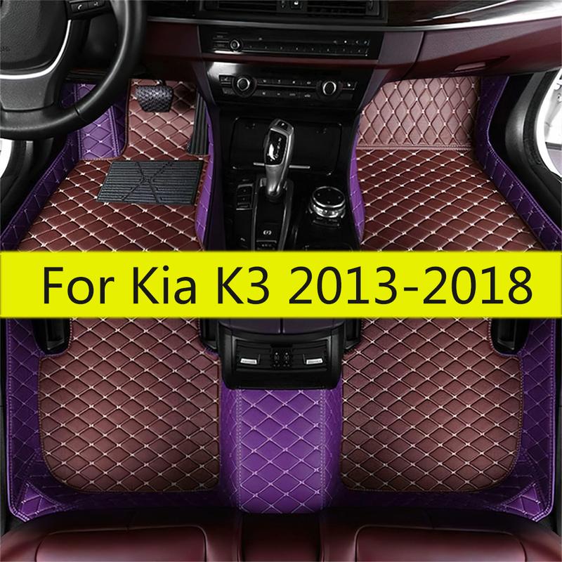Auto Carpet Pads For Kia K3 2018 2017 2016 2015 2014 2013 Leather Waterproof Car Floor Mats Accessories Interior Foot Matts Rugs