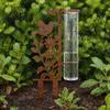 Decorative Bird And Flower Rain Gauge Outdoor, 7.8 Inch Gauges for Measuring Precipitation, Freeze Proof Artistic Metal Gauge, Vintage Garden
