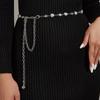 Vinrage Multilayer Pearl Waist Chain Heart Rhinestone Floral Belly Chain Tassel Elegant Dress Waistband Photoshoot
