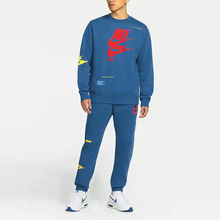 Nike Alphabet Logo Print Drawstring Jogger Sweatpants Men Bottoms Blue DM6872-407