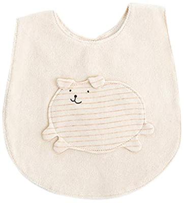 Pompkins BABY Bavoir en Coton Bio et Chien Fabriqué au Japon Y-1083 100% (Lapin, Ours, Série) - (Chien (Rayé))