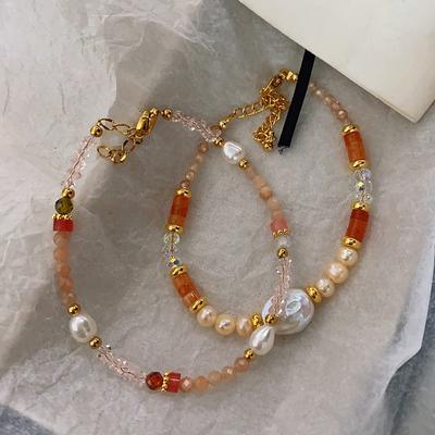 Pearl Bracelet Does Not Fade, Women'S Powder Crystal Natural Stone Beaded Accessories, Small Fresh And High-End Bracelet Jewelry.
