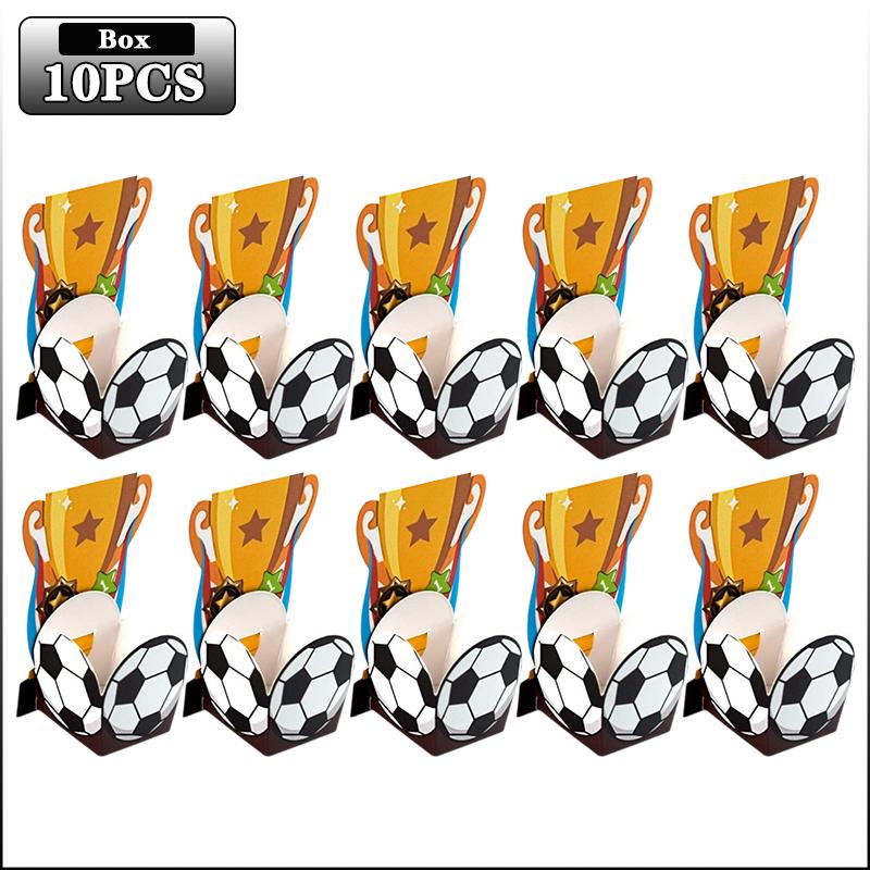 Football Player Birthday Party Boxes Cartoon Trophy Gift Packaging Boxes Dessert Table Candy Box Football Theme Party Supplies