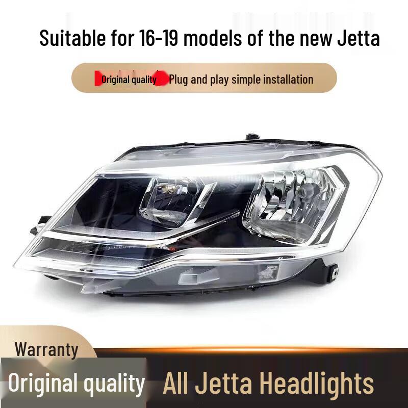 

Headlight Assembly for 2016-2018 Volkswagen Jetta: Front Lamp Unit Transparent PC Cover Pair