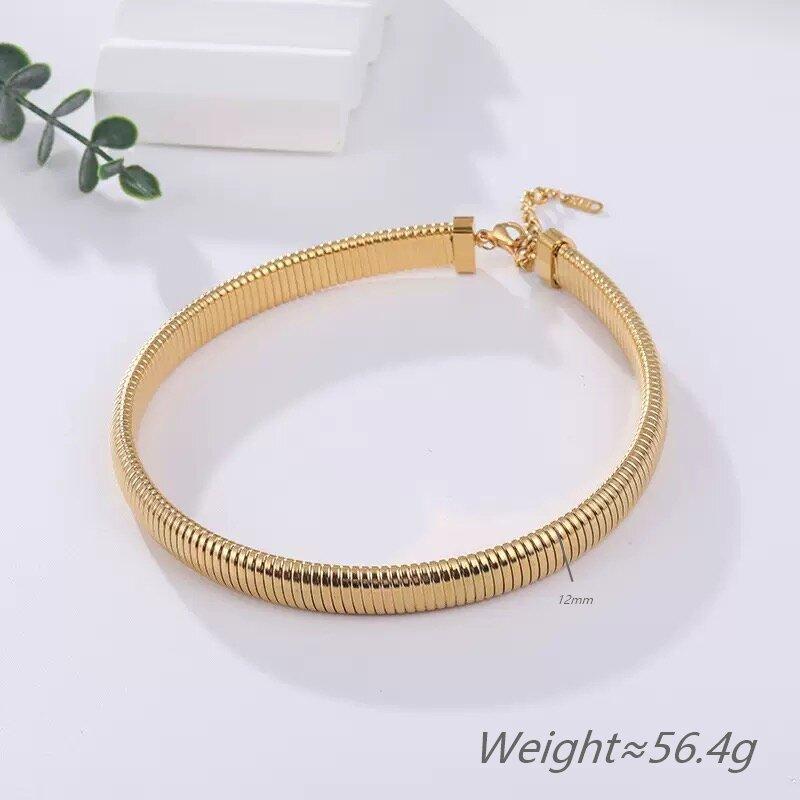 Light Luxury Fashion Elastic Bracelet Necklace Stainless Steel Plated 18K Gold Men'S And Women'S Element Jewelry