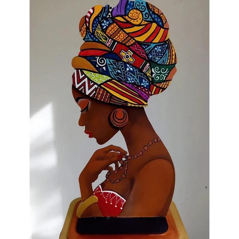 

Абстрактная картина на холсте с изображением девушки из Африки, красочные женские портреты маслом, постеры и принты, настенное искусство для гостиной, домашний декор 40x60cm NO frame