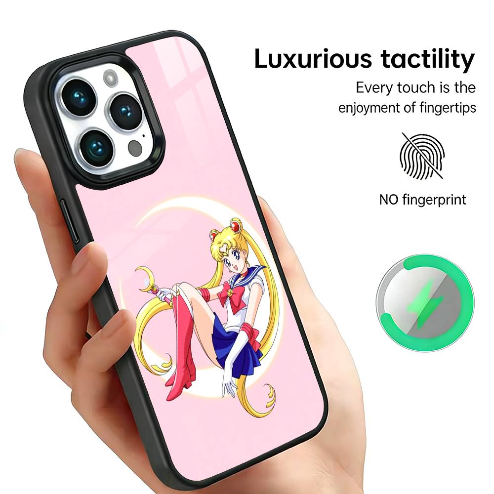 

S-Sailor M-Moons Phone Case For IPhone17 16 15 14 13 12 11 Plus Pro Max Plus Wireless Charger Cover Funda iPhone15PRO