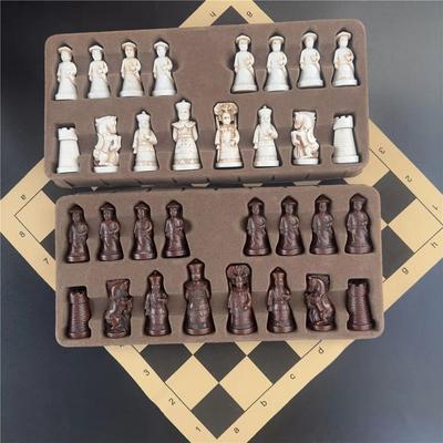 Lifelike Ancient Chinese Character Chess Set Resin Qing Bing Chess Figure  Adults Children