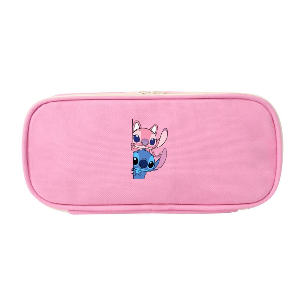 Stitch Colorful Pencil Case Canvas Storage Bag For Elementary School Students