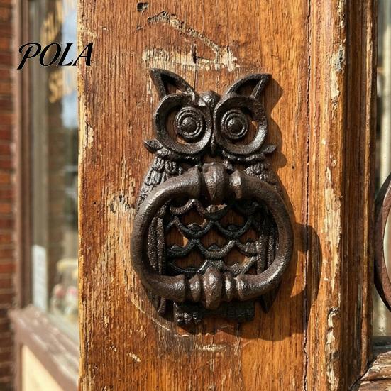 Retro Eule Türklopfer, Hohl geschnitzte Wanddekoration aus Schmiedeeisen, Mehrzweck-Verdickter Rostfreier Schrankgriff, Vorgebohrte Löcher für Tor Schrank