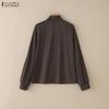 ZANZEA Women Casual Stand Collar Long Sleeve Thin Zipper Jackets
