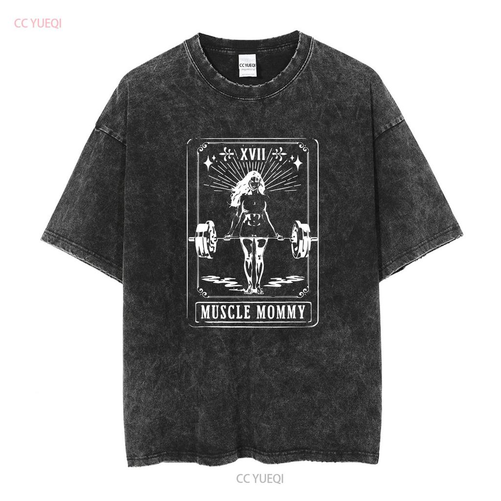 Muscle Mommy Gym Pump Cover T Shirt Oversized WorkouT Rat Weightlifting Long or Short Sleeves Vintage Washed Breathable
