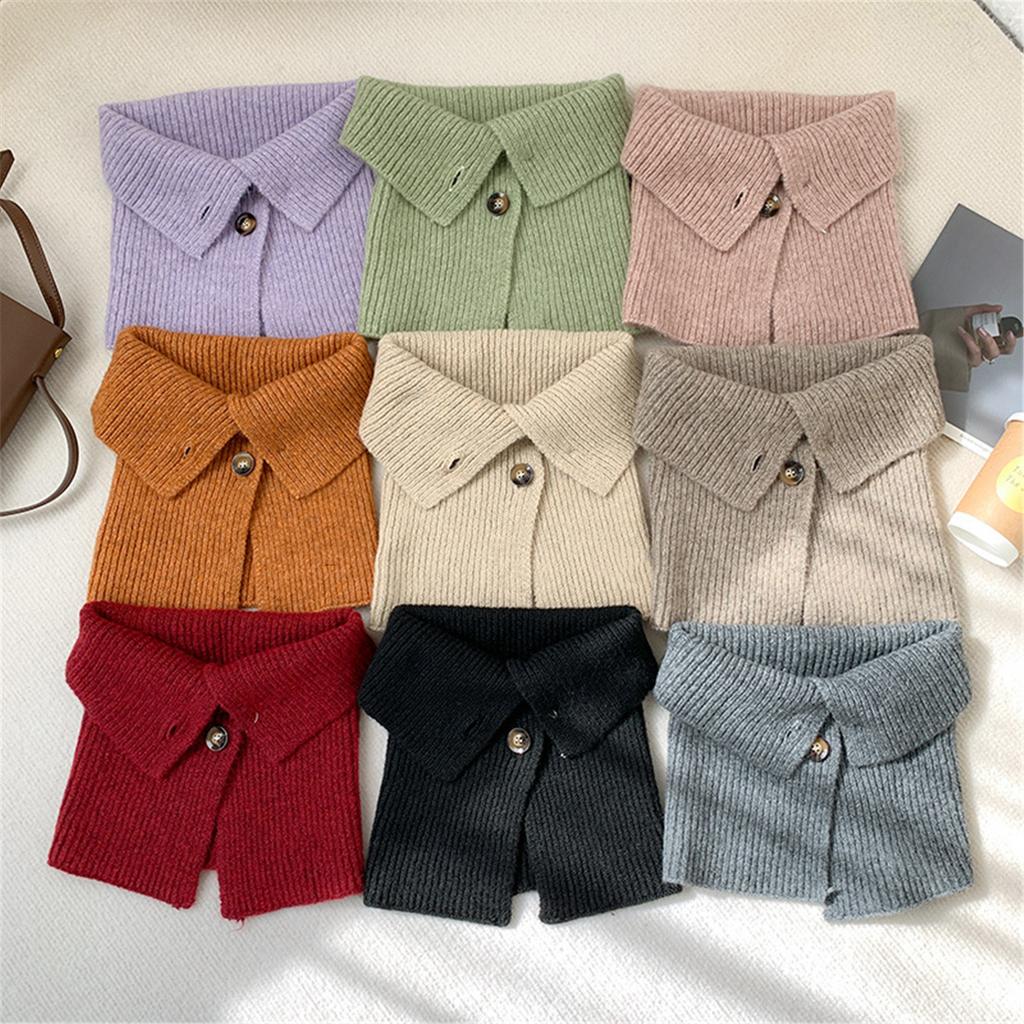 Girl Women Knitted Snood Scarf Loop Infinity Neckerchief Lady Neck Warmer Wrap Scarves Face Cover Faux Collar