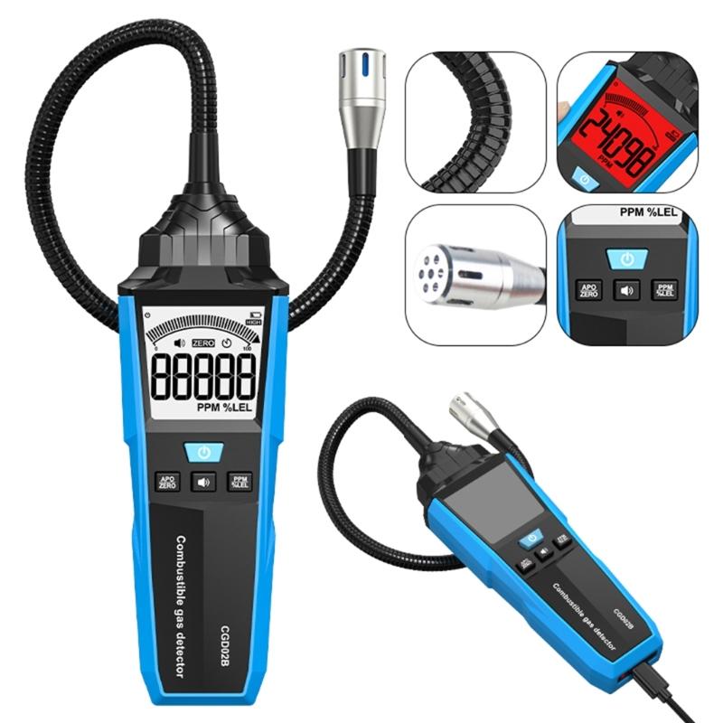 Portable Combustible Natural Gas Leak Location Determine Meter Tester Analyzer Accurate Detection with Sound Light Alarm