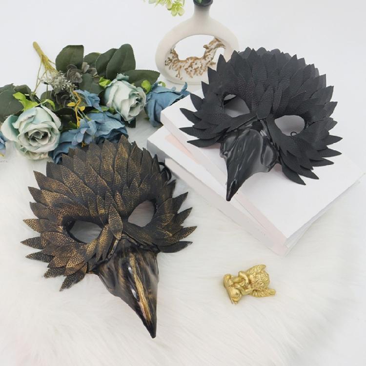 Feather Animal Mask Owl Mask Masquerades Mask Beak Feather Half Face Mask Halloween Cosplay Costume for Women Men Gift