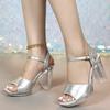 12Cm Clear Heel New Shoes Flat Heel Sexy Transparent Waterproof Table High Heel Sandals Women's High Heels LFD-69192-4