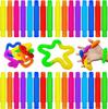 10-50PCS Colorful Telescopic Tubes Fidget Toys Plastic Sensory Pop Tubes Stress Relief Toys for Adults Kids Party Favors