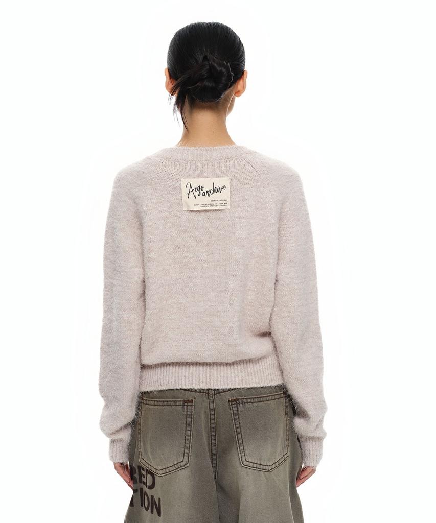 AEGO FREEDOM LAB Canvas Tag Round Knit_Oatmeal