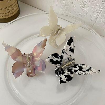 Elegant Butterfly Hair Claw For Women Gradient Tie-Dye Colored Acetate Resin Hairpin Spring Summer Sweet Tools Hair Accessories