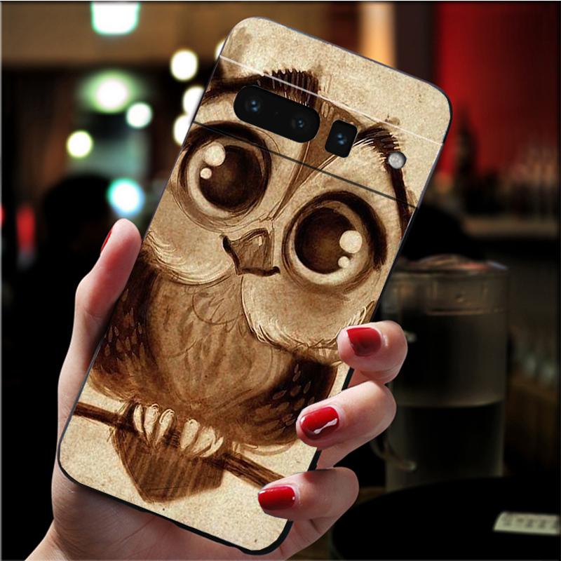 Husă Telefon pentru Google Pixel 7 Pro 7 6A 6 Pro 5A 4A 3A Pixel 4 XL Pixel 5 6 4 3 XL 3A XL 2 XL Animal Drăguț Desene Animate Bufniță Husă Fundă