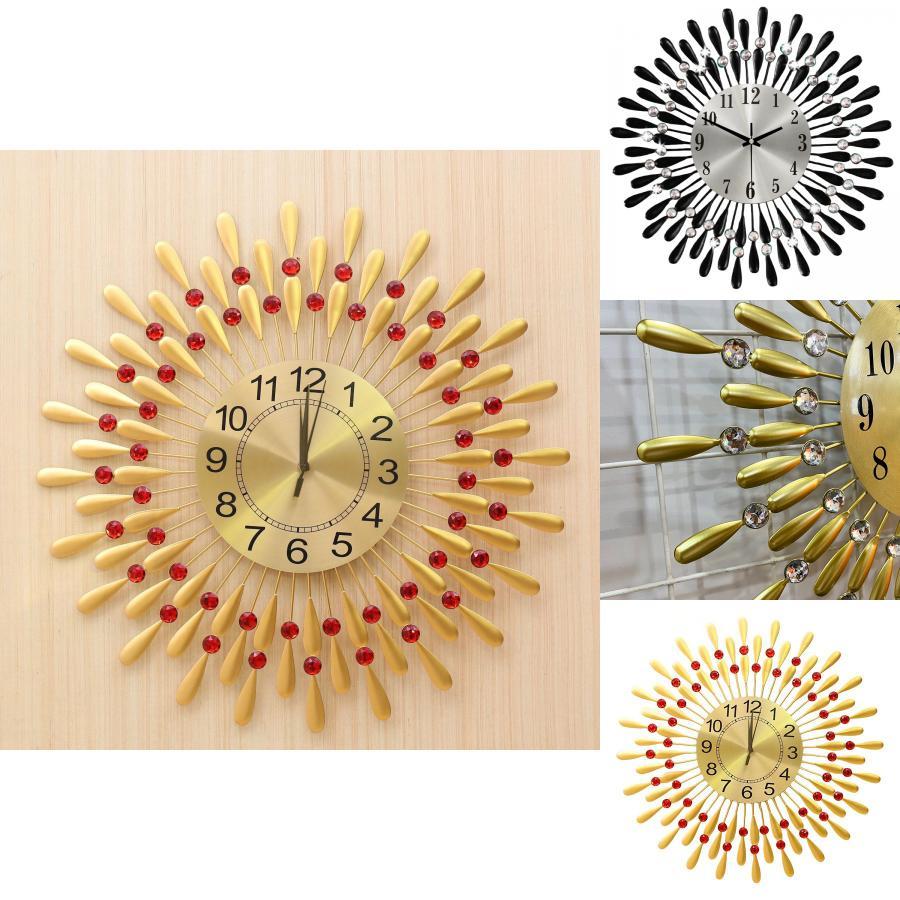 Modern Iron Art Wall Clock With Silent Sweep Movement For Living Room Decor