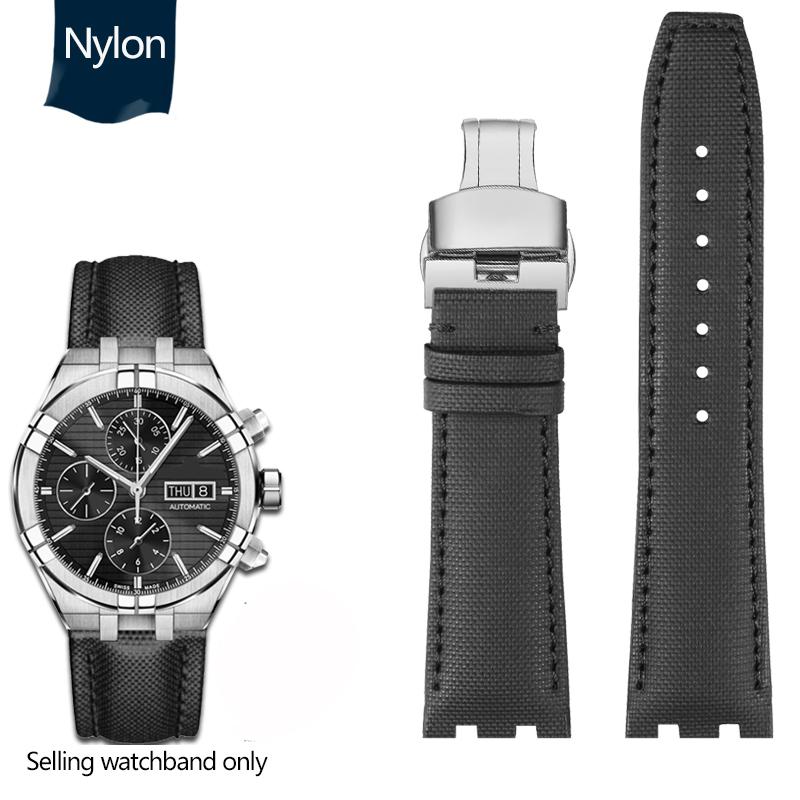 

Натуральна Шкіра Для Серії MAURICE LACROIX AIKON AI6038 AI6008 Годинник з Трьома Циферблатами Модифікований Ремінець з Увігнуто-Опуклою Горловиною Чорний Синій