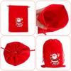 Merry Christmas Velvet Drawstring Gifts Bags Candy Snack Pouches Xmas Kids Gift Packaging Bag New Year Party Storage Organizer