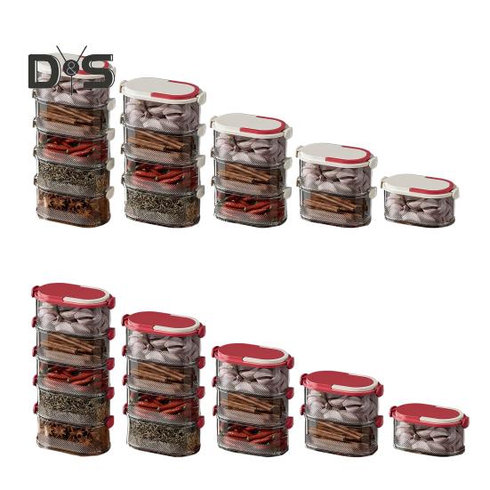 Spice Storage Box Seasoning Jar Food Grade BPA Free Large Capacity Transparent Stackable Sealed Spice Organizer