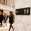 NEW Modern Restroom Sign Self-Adhesive Acrylic Bathroom Signage Gender Neutral Toilet Sign For Business Home Hotel