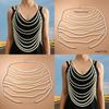 Minimalist Body Jewelry With Multiple Pearl Layers For Summer Wear