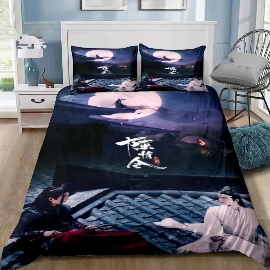 Xiao Zhan Wang Yi Bo Bedding Set The Untamed Drama Bedding Set For Boy Girl Set Home Decoration Single Twin Full Queen King Size