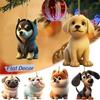 Dogs Acrylic Flat Car Hanging Pendant Pug Bag Ornament Christmas Decoration Tree