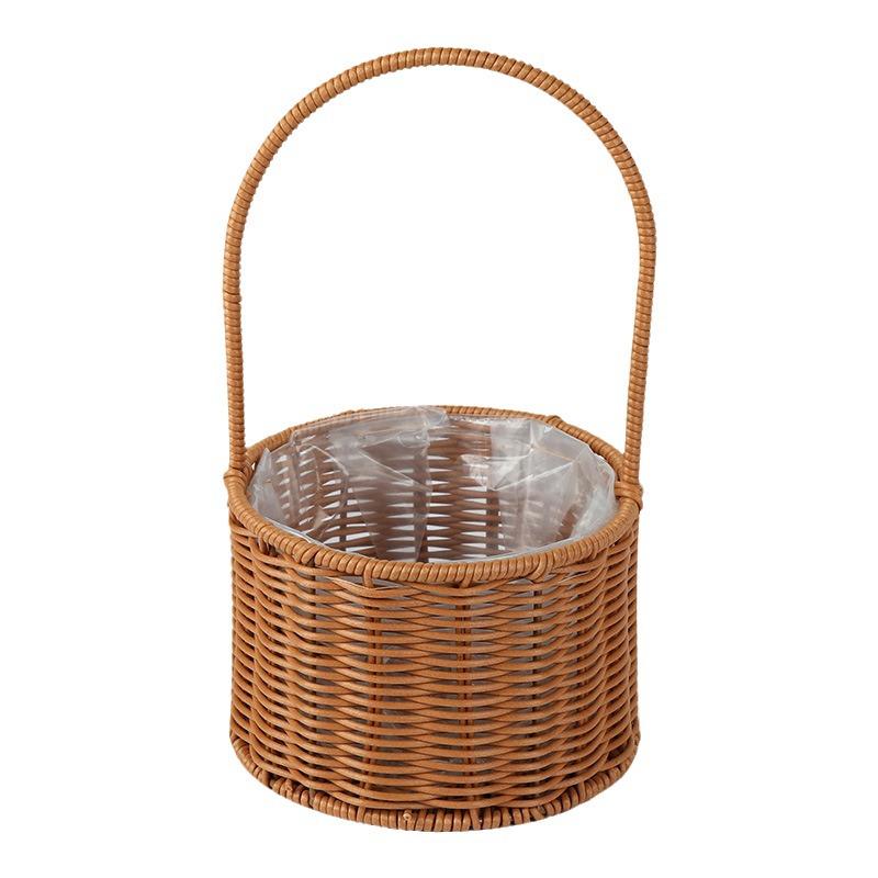 Valentinstag Handgefertigter Rattan Picknick- und Blumenkorb für Hochzeiten und Heimdekoration