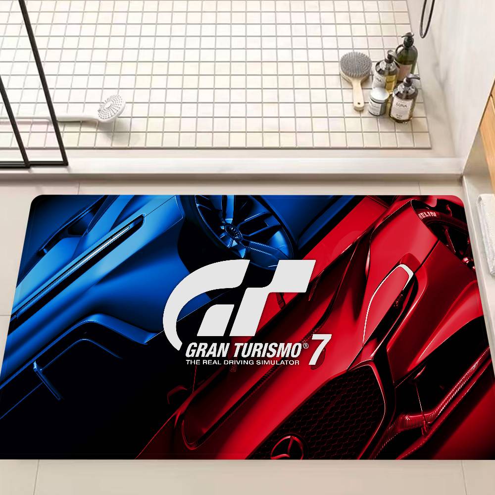G-Gran-Turismo Badezimmermatte Anti-Rutsch Wasserabsorbierend Langes Streifenkissen Schlafzimmerteppich Willkommens-Fußmatte