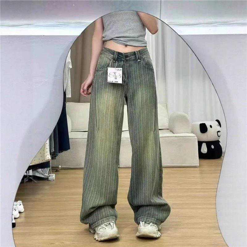 Women s High Waist Retro Jacquard Wide Leg Jeans - Autumn 2025 Slimming Style 2XL