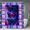 1/4Pcs Halloween Decoration Colorful Butterflies Pattern Shower Curtain Bathroom Decor Halloween Decoration Indoor Showr Curtain