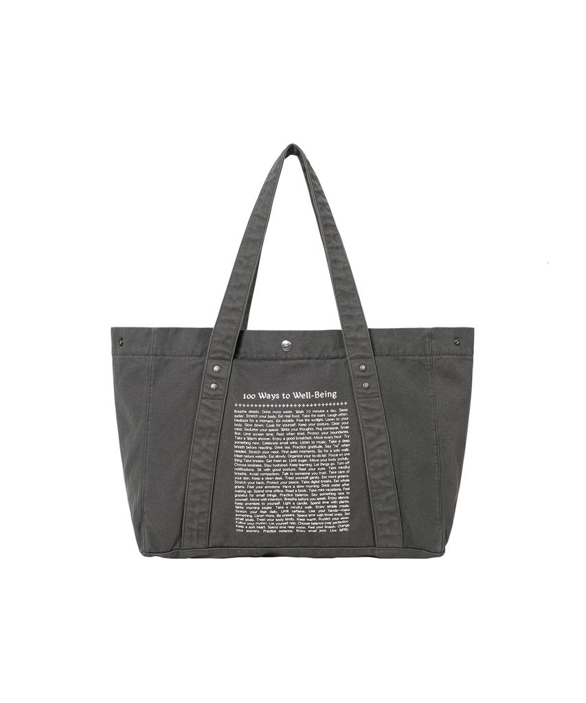 Wellbeing Express Washed Cotton Tote Bag Charcoal