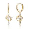 2026 Fashion Literary Sense Retro Cross Crown Earrings Versatile High Sense Niche Earrings